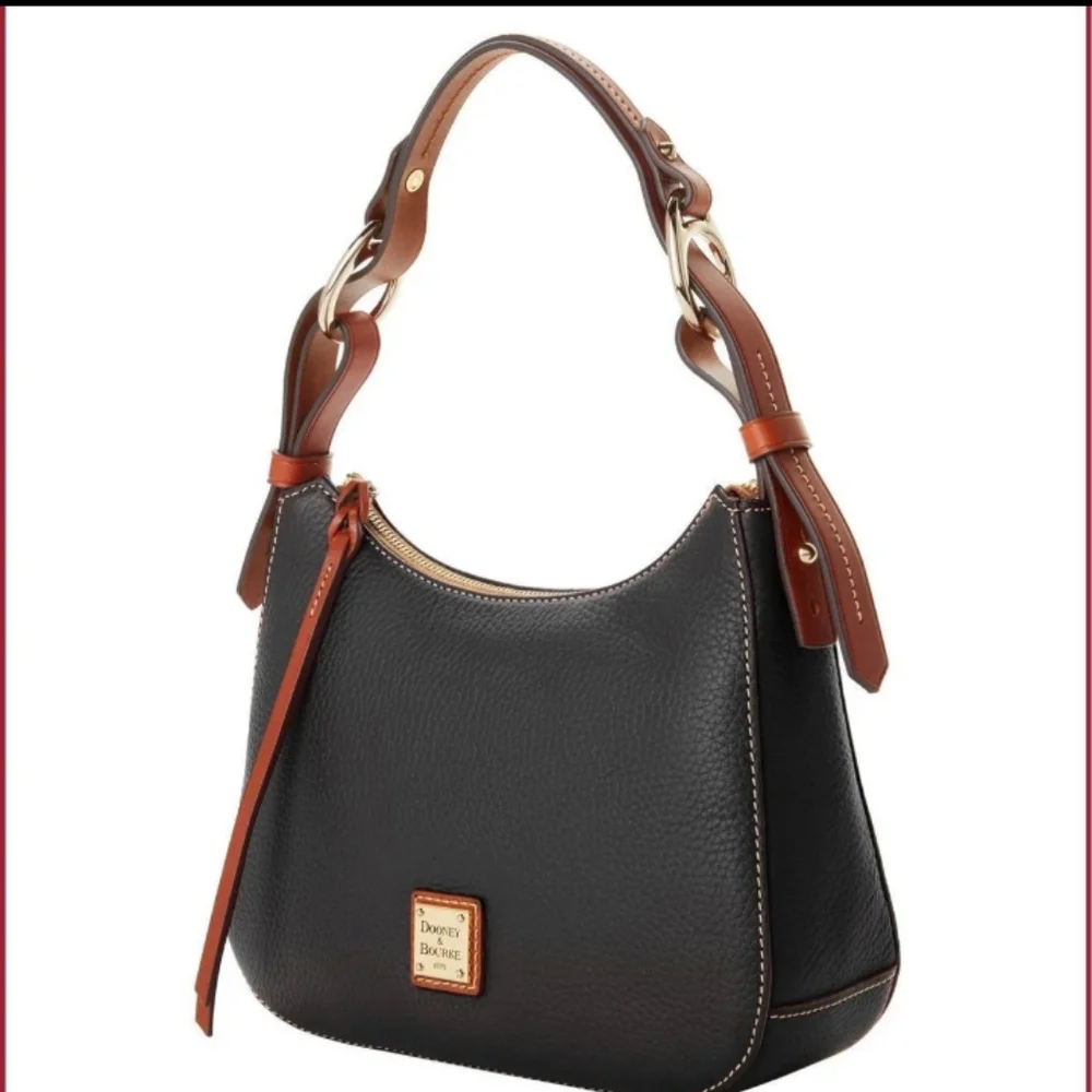 NWT Dooney & Bourke Becket Riley Hobo Bag Shoulder Bag Black Pebble Leather Y2K